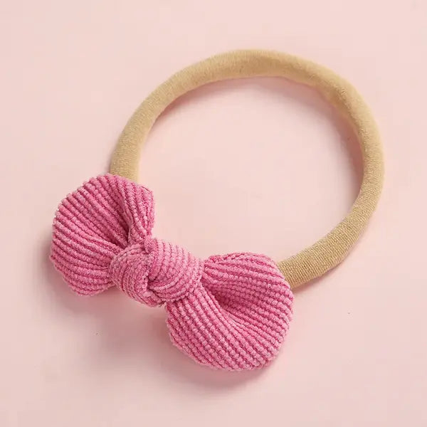 PATPAT Pretty Bowknot Solid Hairband for Girls share icon hot pink