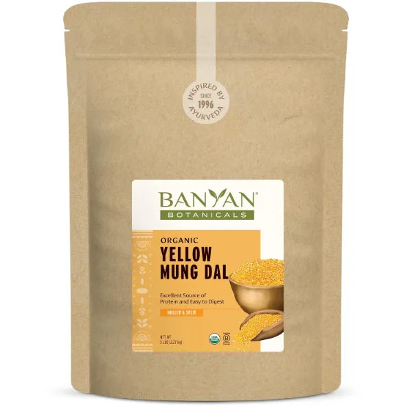 Banyan Botanicals Organic Yellow Mung Dal Gut Friendly Plant Based Protein Premium Split Mung Beans for Kitchari, Easy Digestion & Metabolic Purity USDA Organic