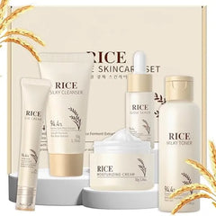 LAIKOU Skin Care Set, Korean Skin Care with Rice Cleanser, Toner, Serum, Eye Serum, Moisturizing Cream 5pcs for Women Teen Girls Mom Daughter Mother's Day Birthday Christmas Lover Korean Beauty