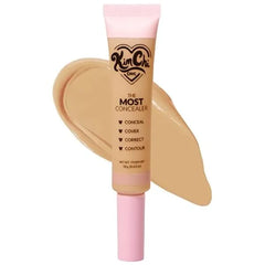 KimChiChic Beauty The Most Concealer Full Coverage Water Resistant Multi Use Concealer Conceal, Correct, Contour & Highlight Matte Satin Hybrid Finish Brush Applicator