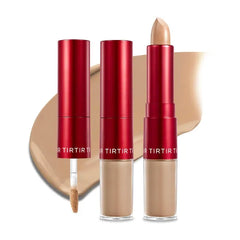 TIRTIR Glide&Hide Blurring Concealer - Creamy texture, Conceals dark circles and wrinkles, Dual formula (liquid tip & balm stick), Long-lasting wear, Korean Makeup, #0.5N, 0.28 Oz