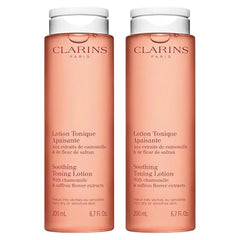 Clarins Soothing Toning Lotion Soft, Soothed and Comforted Skin After 14 Days Cleanses, Tones, Hydrates, Soothes and Balances Skin's Microbiota Alcohol Free Camomile Extract