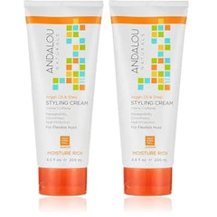 Andalou Naturals Styling Cream Ounces, Argan Oil & Shea, 6.8 Fl Oz