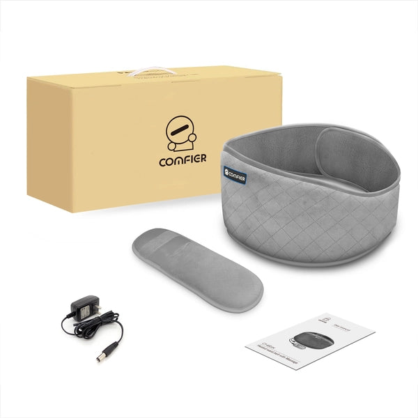 Comfier Heating Pad with Massage for Back Pain Relief - Waist Belt for Lumbar, Abdominal and Cramps - Gray