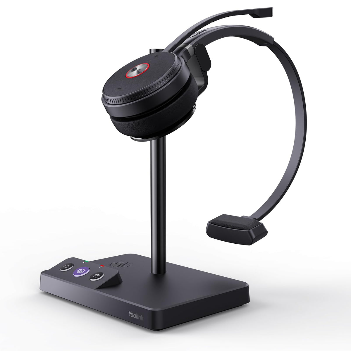 Yealink WH62 Mono Wireless DECT Headset, Teams Certified, Single Ear Office Headset for Desk Phone and Computer Softphone, Noise Canceling Microphone, Wireless Range Up to 525 ft,13 Hours Talk time