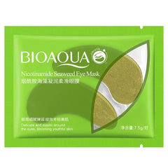 BIOAQUA Niacinamide Seaweed Under-Eye Mask Patches – Cooling Hydrogel Eye Masks for Dark Circles, Puffiness & Fine Lines, Hydrating, 5 Pairs, Green