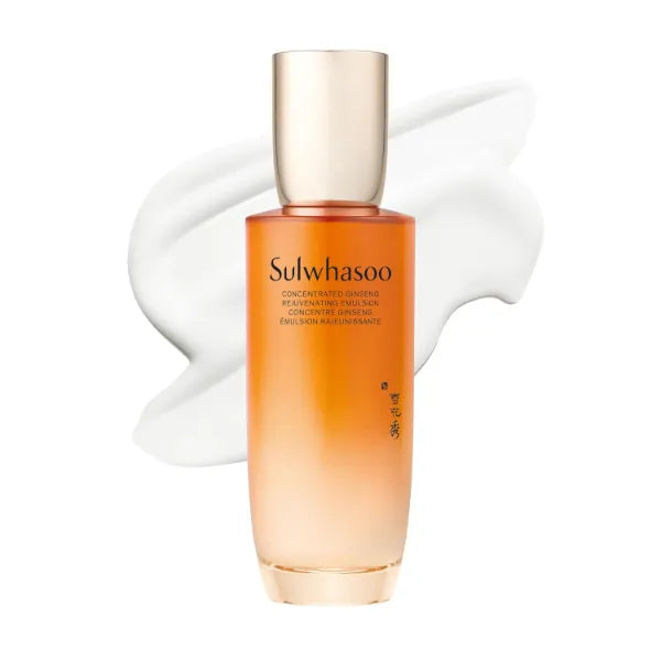 Sulwhasoo Concentrated Ginseng Rejuvenating Emulsion- Korean Ginseng & Peptide Face Lotion with Shea Butter to Help Smooth, Hydrate & Visibly Improve Wrinkes, 4.22 fl. oz