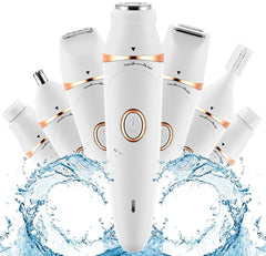 MIKU 7 in 1 Electric Shaver Razor for Women, Bikini Trimmer for Women Pubic Hair, Epilator for Women, Hair Removal Device, Wet Dry Painless Rechargeable Shaver for Body Arms Legs Facial Lips Eyebrow