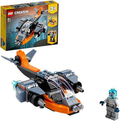 LEGO Creator 3in1 Cyber Drone 31111 Building Blocks Toy Set; Toys for Boys, Girls, and Kids (113 Pieces)