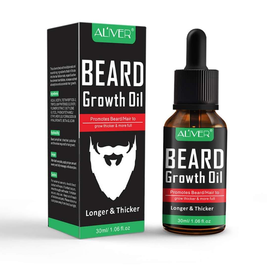 ALIVER Caffeine Beard Growth Stimulating Oil for Facial Hair Grow | Fuel Healthy Growth | Fragrance Free Beard Oil - 30ml