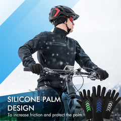 Azonee Winter Gloves Touch Screen, 3 Pairs Comfortable Waterproof Thermal Gloves Warm Driving Windproof Gloves Reflective Gloves for Running Cycling Driving Hiking
