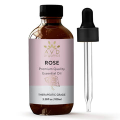 Rose Essential Oil 100ml - Premium Quality Therapeutic Grade for Soaps, Candles, Massage, Skin Care, Perfumes, Home Fragrance Acetite for Diffuser- 3.38 fl. Oz