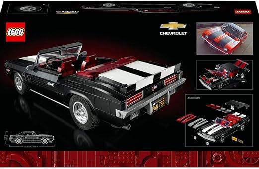 LEGO 10304 Icons Chevrolet Camaro Z28, Customisable Classic Car Model Building Kit for Adults, Vintage American Muscle Vehicle Gift Idea