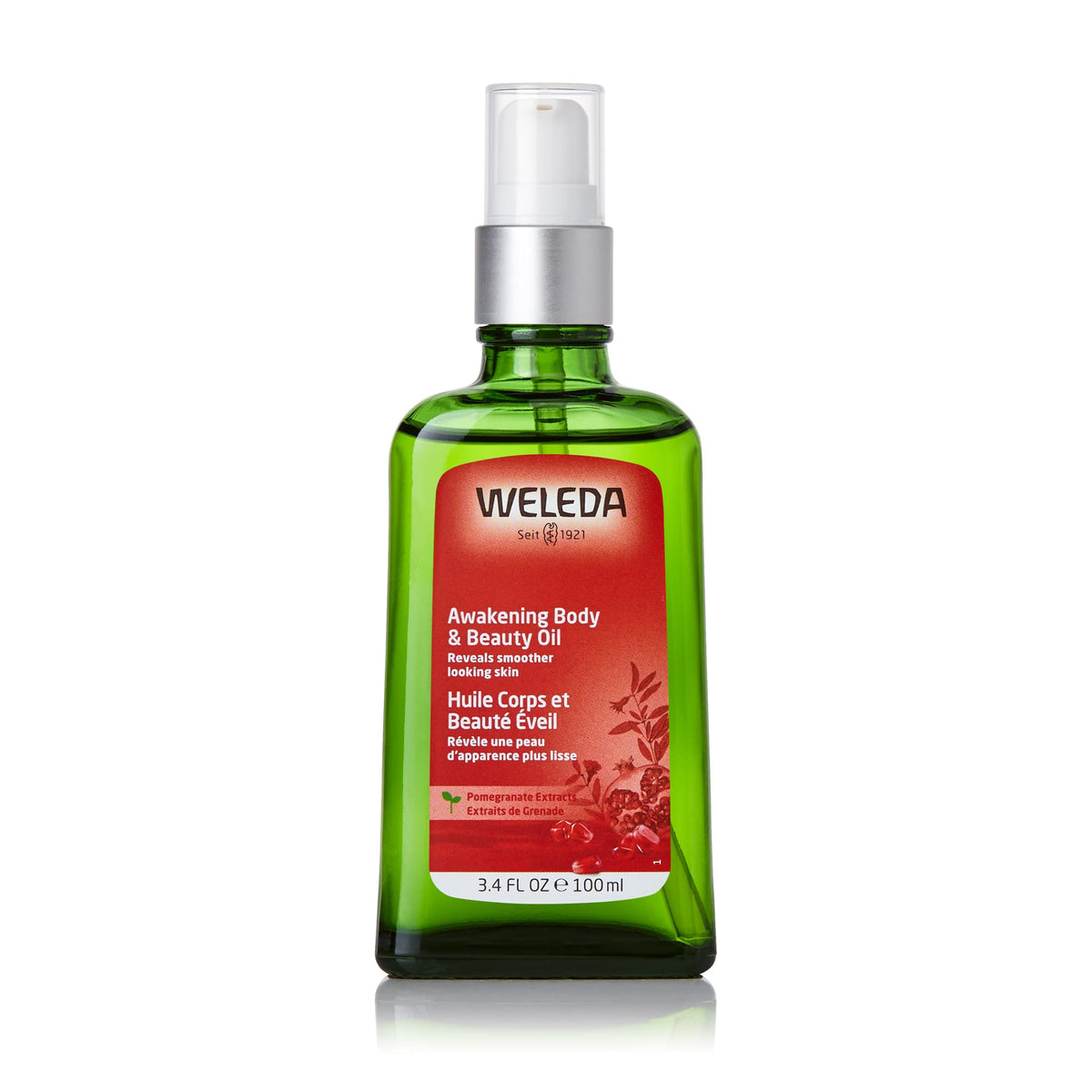 Weleda Awakening Pomegranate Body & Beauty Oil, 3.4 fl oz, Botanically Rich Body & Beauty Oil with Pomegranate, Jojoba & Sesame Seed Oils