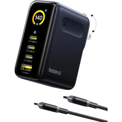 Baseus PicoGo GaN USB-C Charger with Smart Display & Touch Control, 4-Port Multi-Device Fast Charging Power Adapter (AH11 Series) for MacBook, iPhone, Pixel, Steam Deck & More
