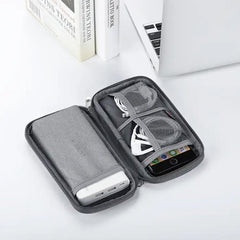 AMERTEER Portable Electronic Accessories Organizer Bag, Waterproof Travel Cable Storage Cases for Charger Bag, USB, SD Cards, Earphones, Hard Drives, Power Bank, and More (Grey)