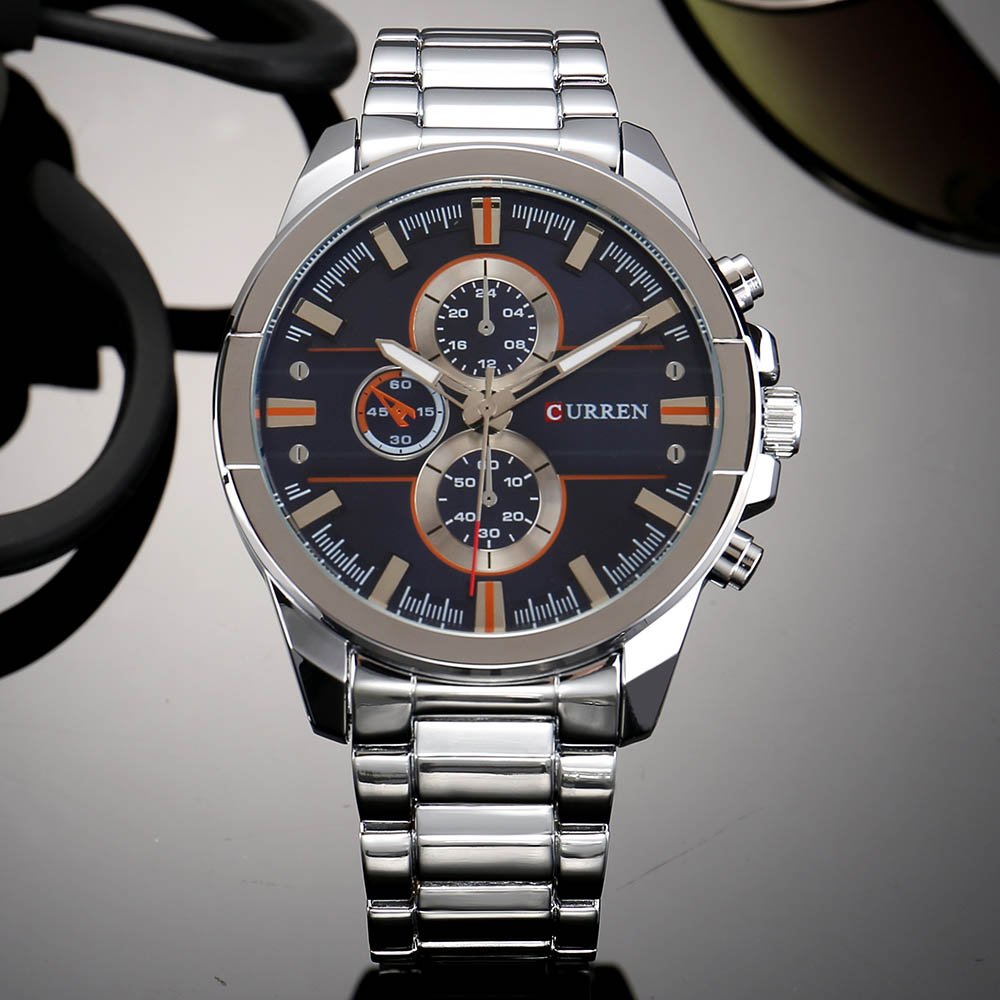 Curren Trendy Design Stainless Steel Watch For Men, 8274, Silver
