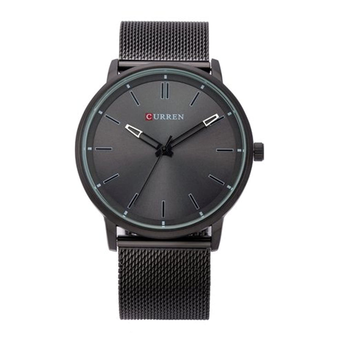 CURREN Men's Analog Watch Gun Metal Steel Case Black Dial Black Stainless Steel Bracelet
