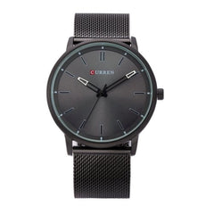 CURREN Men's Analog Watch Gun Metal Steel Case Black Dial Black Stainless Steel Bracelet