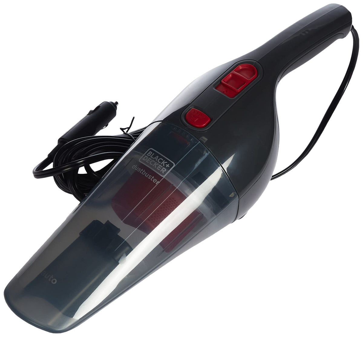 Black & Decker 12V DC Auto Dustbuster Handheld Car Vacuum with 6 Pieces Accessories for Car, Red/Grey - NV1210AV
