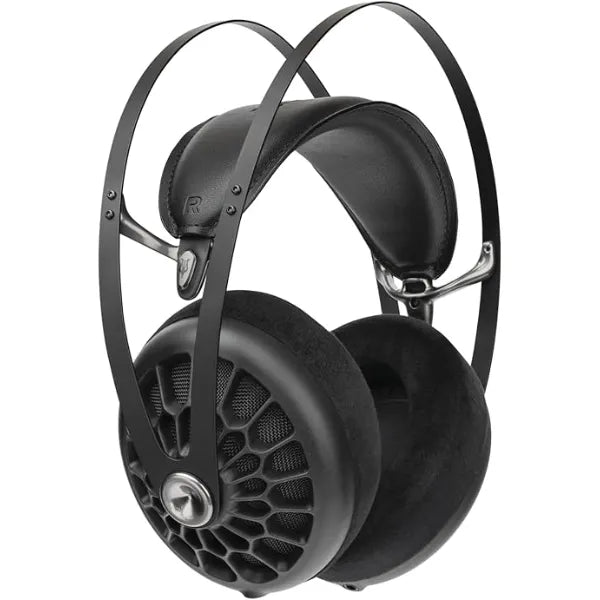 MEZE AUDIO 105 AER Wired Over The Ear Lightweight Audiophile Open Back Headphones 50mm Dynamic Drivers Low Impedance 42 Ohms Cables and Carrying Pouch Included (Black)