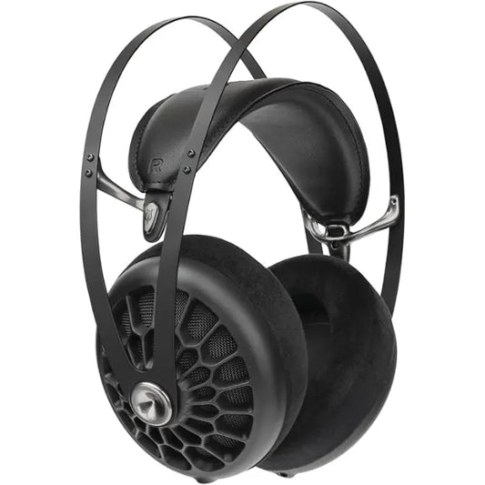 MEZE AUDIO 105 AER Wired Over The Ear Lightweight Audiophile Open Back Headphones 50mm Dynamic Drivers Low Impedance 42 Ohms Cables and Carrying Pouch Included (Black)