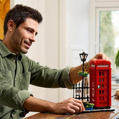 LEGO Ideas Red London Telephone Box Set, Model Kit for Adults to Build, Creative Activity with Mobile Phone Stand, Home Office Desk Décor, Souvenir Gift Idea for Men, Women, Him or Her 21347