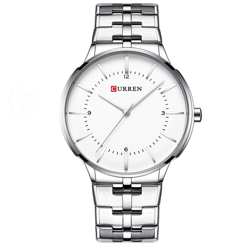 CURREN 8321 Watch Quartz Men Gentlemen Brand Stainless Steel Daily Waterproof Round Dial Wrist Fashion Business Watch - Silver