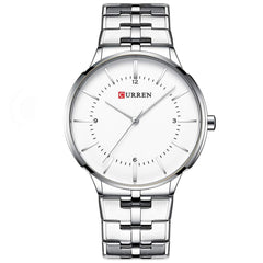 CURREN 8321 Watch Quartz Men Gentlemen Brand Stainless Steel Daily Waterproof Round Dial Wrist Fashion Business Watch - Silver