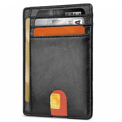 T Tersely Credit Card Holder for Men,Card Wallet, Slim Minimalist Wallet,RFID Card Holder Blocking Front Pocket Secure Thin Credit Card Wallet, Holds up to 7 Cards, Ideal for Travel (Waxes Black)