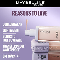 Maybelline New York All Skin Full Coverage Super Stay Lumi-Matte Liquid Foundation 30H Longwear - 125 (35ml)