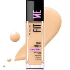 Maybelline New York Fit Me Dewy + Smooth Foundation Makeup, Light Beige, 1 Fl. Oz (Pack of 1)