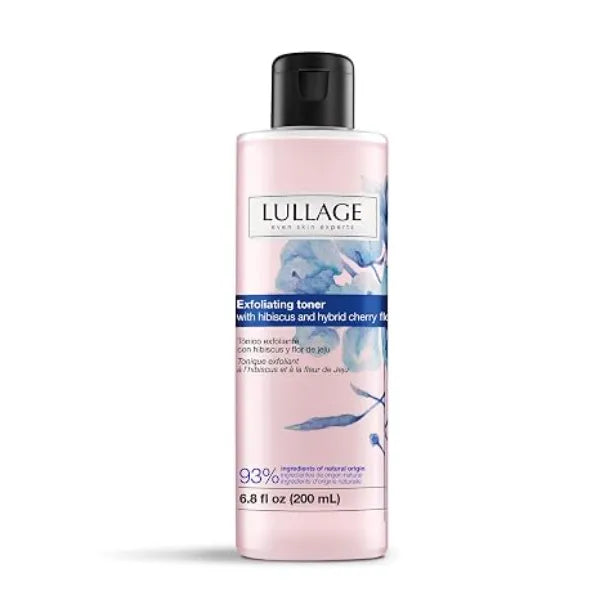 LULLAGE Exfoliating Toner for the Face with Hibiscus Extract, Alcohol Free Face Toner for All Skin Types, Exfoliates, Cleanses, Purifies & Evens Skin Tone, 6.8 Fl Oz