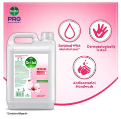 Dettol Skincare Antibacterial Liquid Handwash, Ideal for Business Use in Offices, Hospitals, Schools, Hotels, Rose and Sakura Blossom Fragrance, 5 Ltr, 5000.0 millilitre, 1