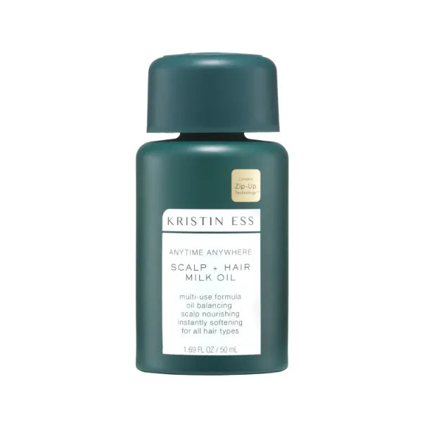 Kristin Ess Anytime Anywhere Scalp + Hair Milk Oil, Hydrating for Damaged Hair, infused with Coconut Oil and Jojoba Oil, Castor Oil for Hair Growth, 1.69 Fl Oz