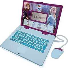 Lexibook, Frozen Educational Computer Bilingual FRENCH/Dutch, Children's Toy with 124 Activities for Learning, Fun and Playing Piano, Blue/Purple
