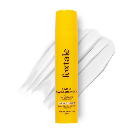Foxtale SPF 70 Niacinamide Dewy Sunscreen with PA++++ For Dewy Sun Protection|Prevents Tan|Lightenweight, Non Greasy, No White Cast|Anti-Tan Formula|For Men & Women|For all skin type,50 Ml