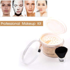 Professional Loose Face Powder, Makeup Kit Loose Powder, Facial Cosmetic for Setting or Foundation, Lightweight, Long Lasting(Gold)