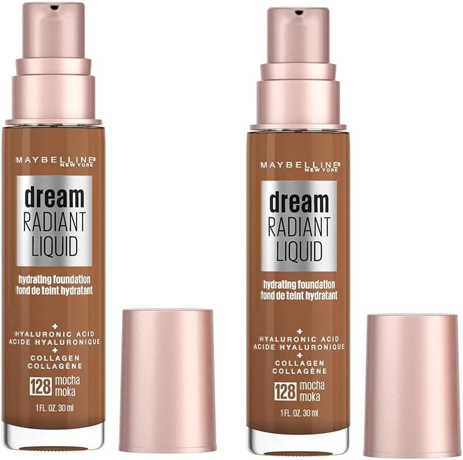 Pack of 2 Maybelline New York Dream Radiant Liquid Hydrating Foundation, Mocha # 128