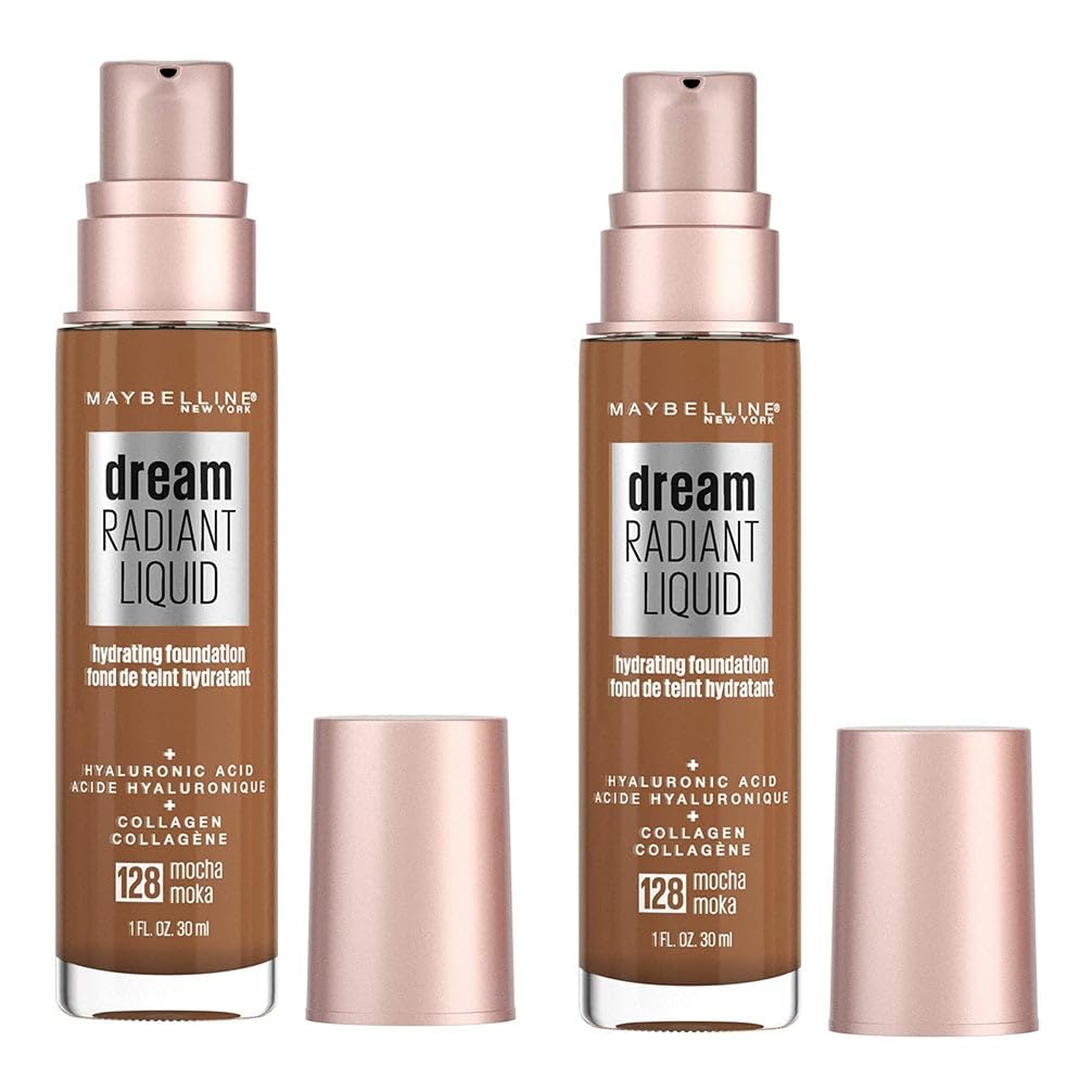 Pack of 2 Maybelline New York Dream Radiant Liquid Hydrating Foundation, Mocha # 128