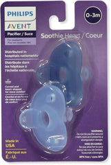 AVENT Philips Philips Shape Pacifier Heart 0-3 Months Set of 2 (Blue)