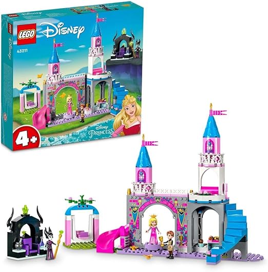 LEGO 43211 Disney Princess Aurora's Castle, Builable Toy Playset with Sleeping Beauty, Prince Philip and Maleficent Mini-Doll Figures, Toys for Kids, Girls and Boys Aged 4+