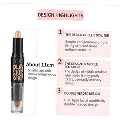 1Pc Double Ended Wonder Contouring Pen Bronzer And Highlighter Stick Facial Makeup Contour Concealer Cosmetic For 3D Makeup Effect(2#)