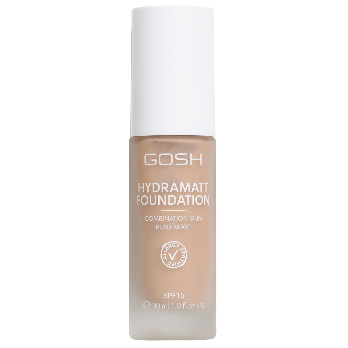 GOSH Foundation with SPF 15 for Light & Dark Skin, Vegan, Matte Makeup for Dry, Sensitive & Oily Skin, Smudge- and Sweat-Proof, Oil-Free, Adjustable Coverage, No Mask Effect, 006R