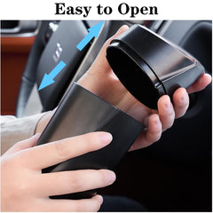 Car Trash Can Bin with Lid, 2 Packs Car Garbage Can Cup Holder, Mini Leakproof Vehicle Trash Garbage Can Bin with 40pcs Trash Bags-Car Organizers and Storage for Front Back Seat Accessories (Black)