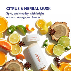 Native Deodorant - Natural Deodorant - Vegan, Gluten Free, Cruelty Free - Free of Aluminum, Parabens & Sulfates - Born in the USA - Citrus & Herbal Musk