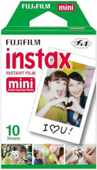 Fuji Instax Mini (Film) Plain - Single Pack For 12/11/9, Evo, 40, Liplay, Link, 90 Instant Cameras-10 Sheets Of 1, White Border