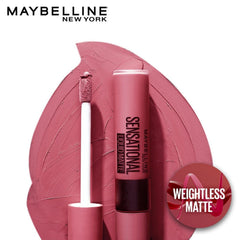 Maybelline New York Lipstick, Matte Finish, Non-Sticky and Non-Drying, Sensational Liquid Matte, 22 Peach Addict, 7ml