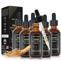 5% Minoxidil Hair Growth Serum for Hair Loss & Thinning, with Ginseng, Fo-Ti, Biotin – Thicker, Stronger Hair Regrowth & Fuller Appearance Scalp Health Treatment, 6-Month Supply (360 ml)