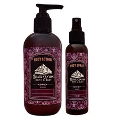 Black Canyon Home and Body Black Currant Vanilla Scented Body Lotion and Body Spray Set, Natural Ingredients, Not Tested On Animals